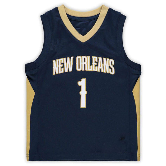 NO.Pelicans #1 Zion Williamson Preschool Replica Jersey  Icon Edition Navy Stitched American Basketball Jersey UNEC