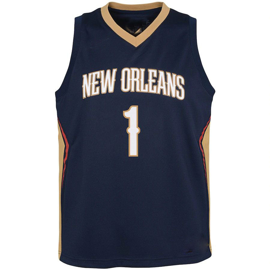 NO.Pelicans #1 Zion Williamson Pelicans Swingman Jersey  Icon Edition Navy Stitched American Basketball Jersey UNEC