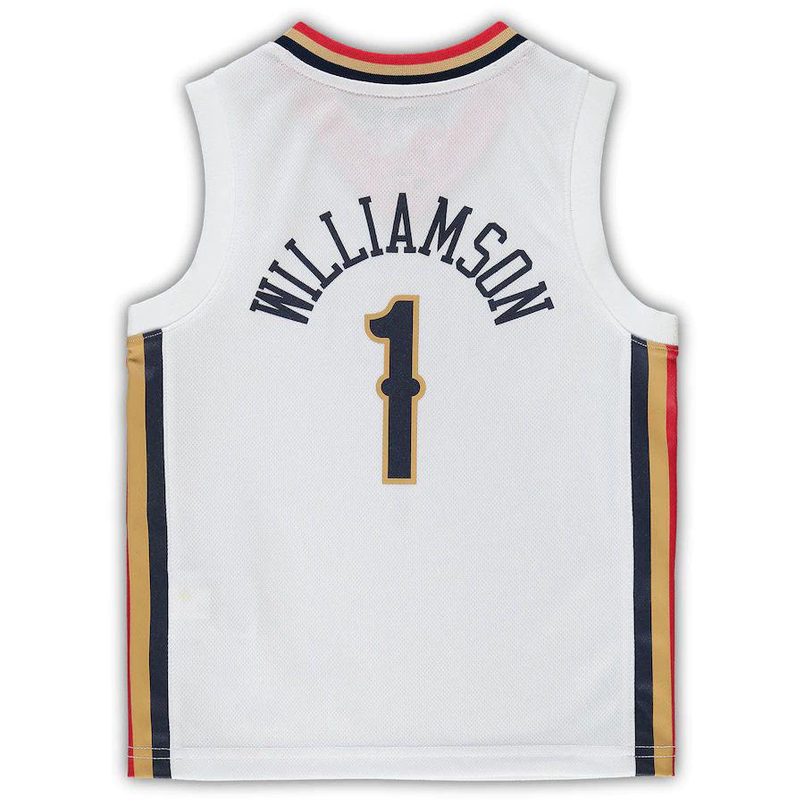 NO.Pelicans #1 Zion Williamson Preschool Logo 2021-22 City Edition Replica Jersey White Stitched American Basketball Jersey UNEC