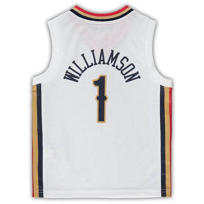 NO.Pelicans #1 Zion Williamson Preschool Logo 2021-22 City Edition Replica Jersey White Stitched American Basketball Jersey UNEC